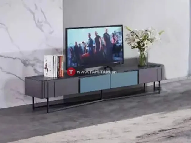 TABLE TV T2035 NOIR/GRIS/VERT 133x73x29