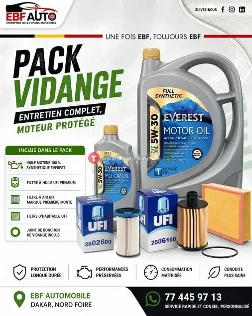Vidange Huile moteur et transmission