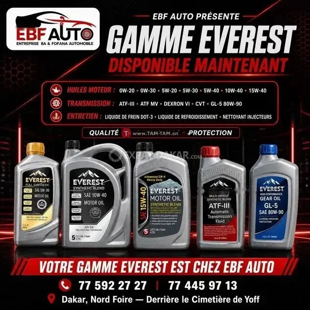 Huile moteur Everest full synthétique API SN