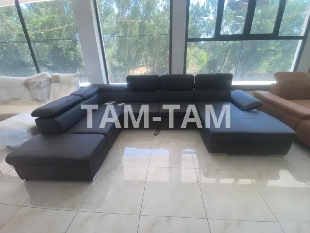 Grand Canapé Panoramique en U – Design Moderne Anthracite